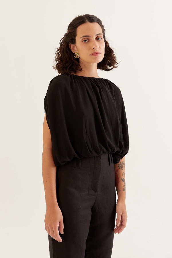 Foto do produto blusa franzida com elástico na cintura marla