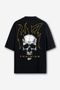 Camiseta Oversized Skull Fire - Preta
