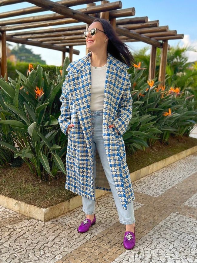 Casaco Tweed Azul