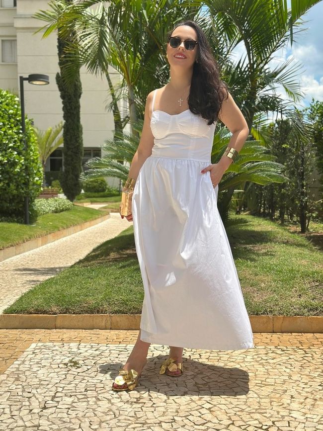 Vestido Corset Midi Branco