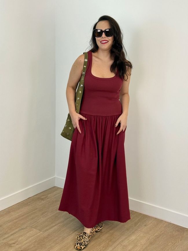 Vestido Regata Vinho