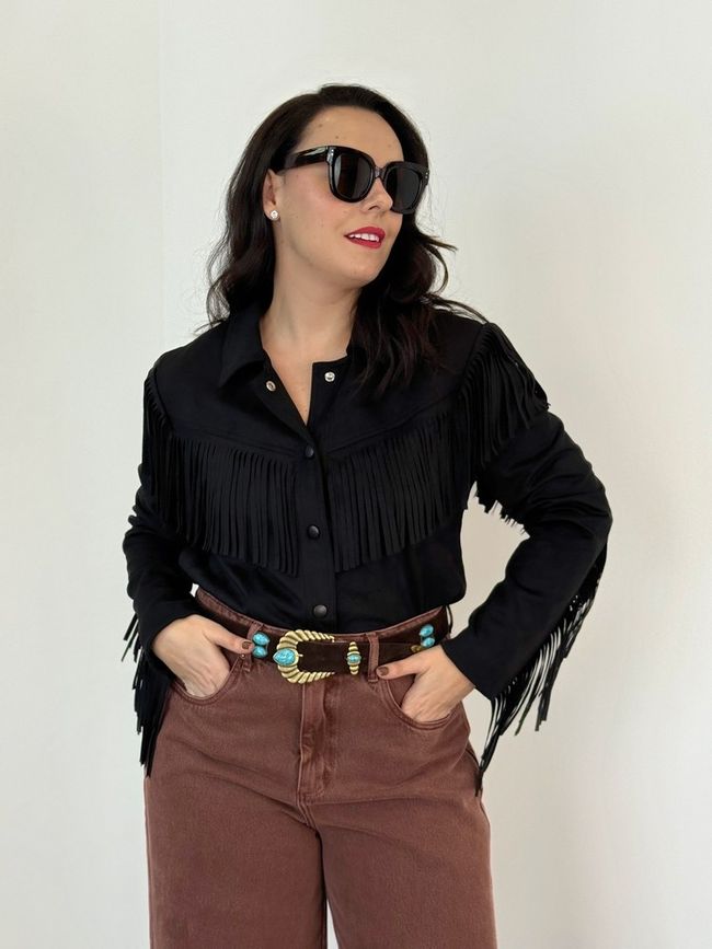 Jaqueta de Franjas Preto