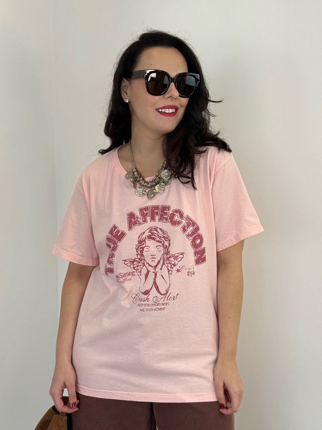 Camiseta Oversized Rosa