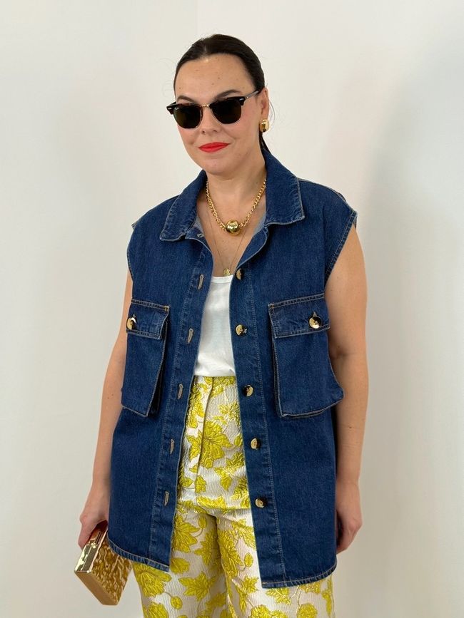 Colete Jeans Oversized