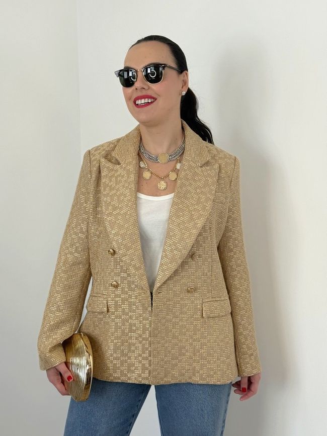 Blazer Tweed Dourado