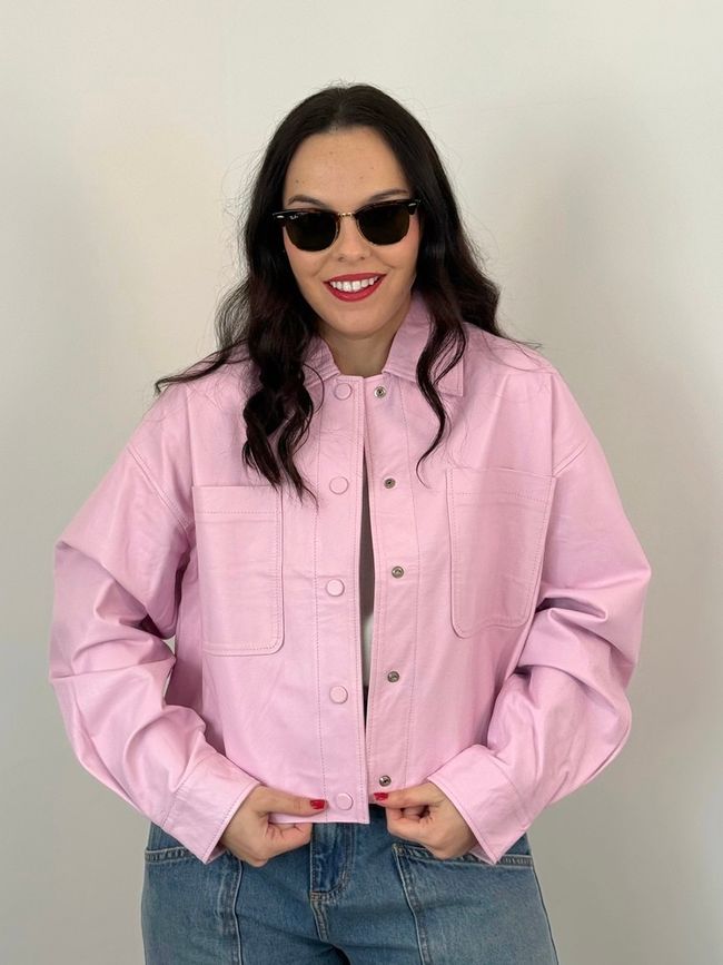 Camisa Angel de Couro Rosa