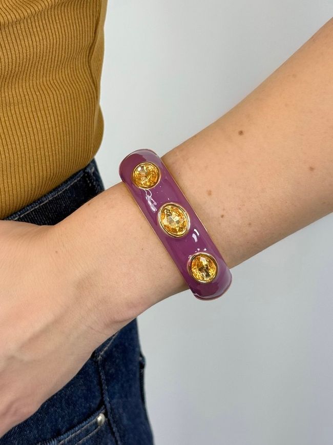 Bracelete Esmaltado Roxo