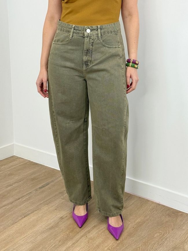 Jeans Barrel Verde