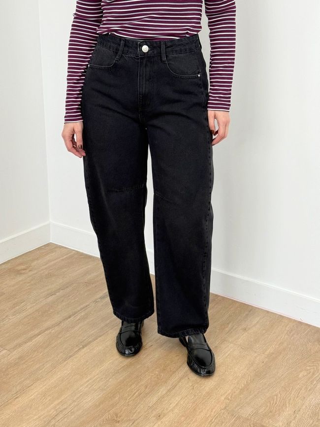 Jeans Barrel Preto