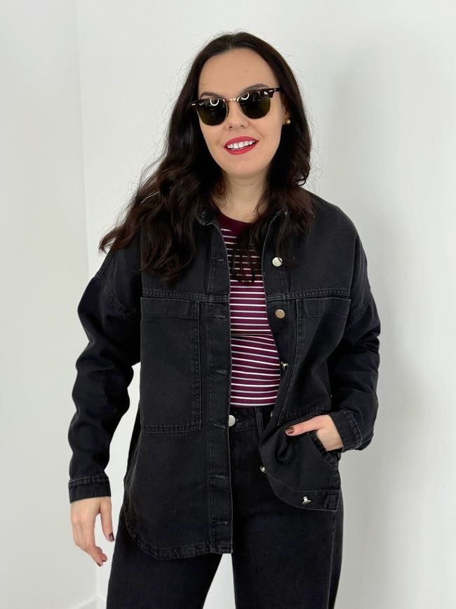 Camisa Jeans Preta