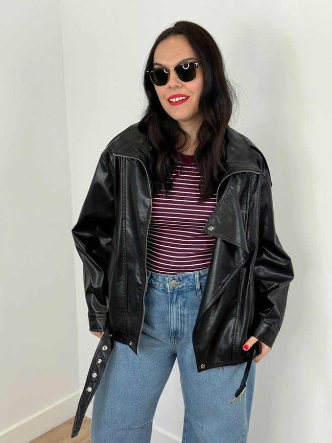 Jaqueta Biker Oversized Black