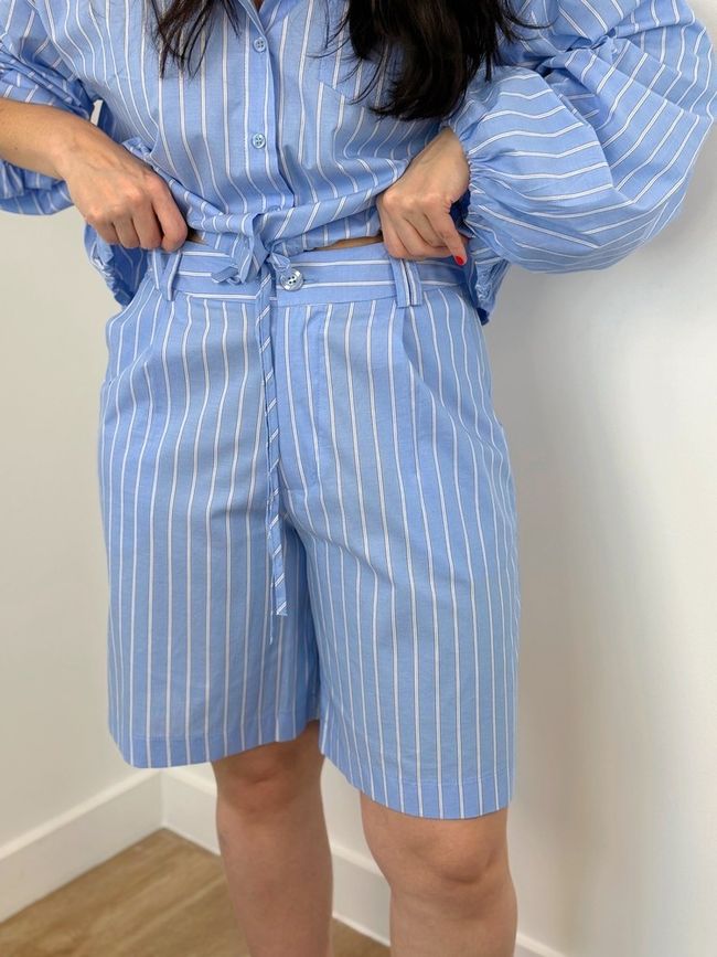 Bermuda Jorts Listrada Azul