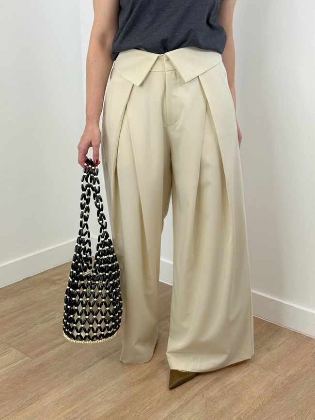 Calça Pantalona Creme