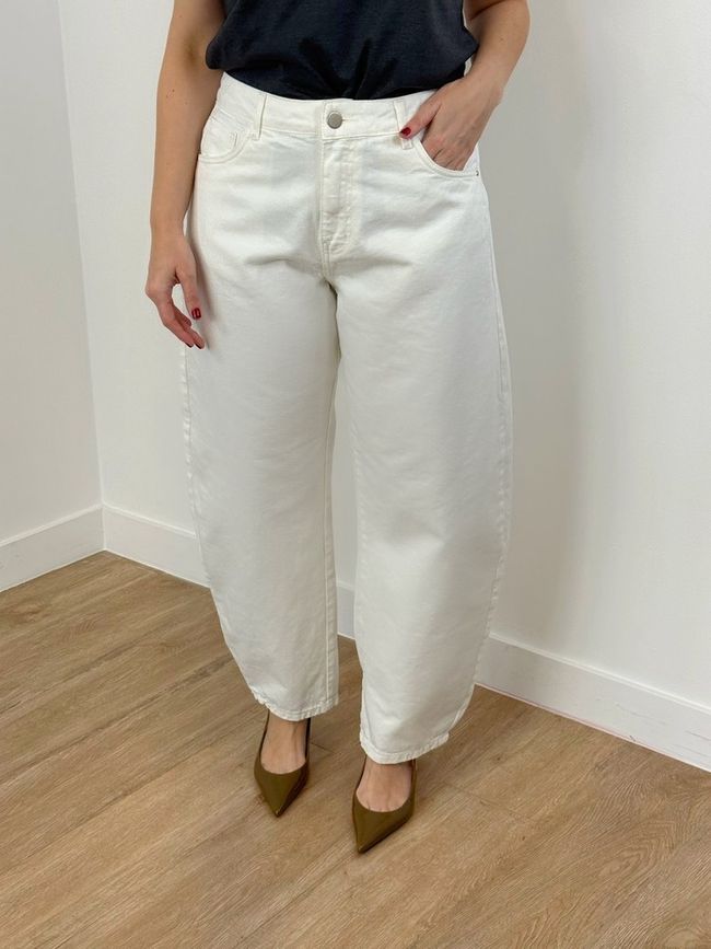 Jeans Barrel Branco