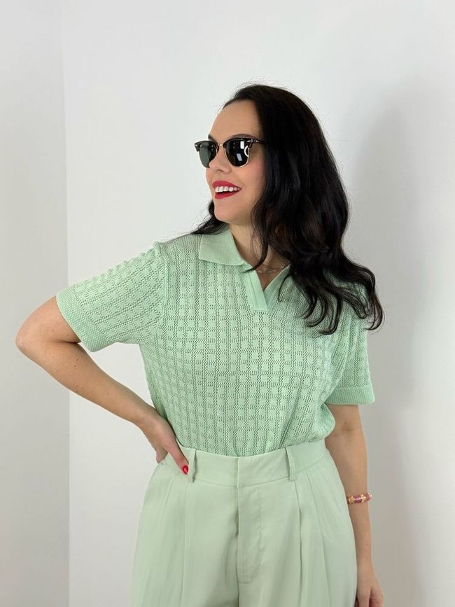 Polo Tricot Verde Claro