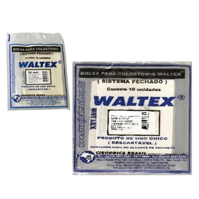 Bolsa Colostomia Descartável Waltex Com 10 unidades