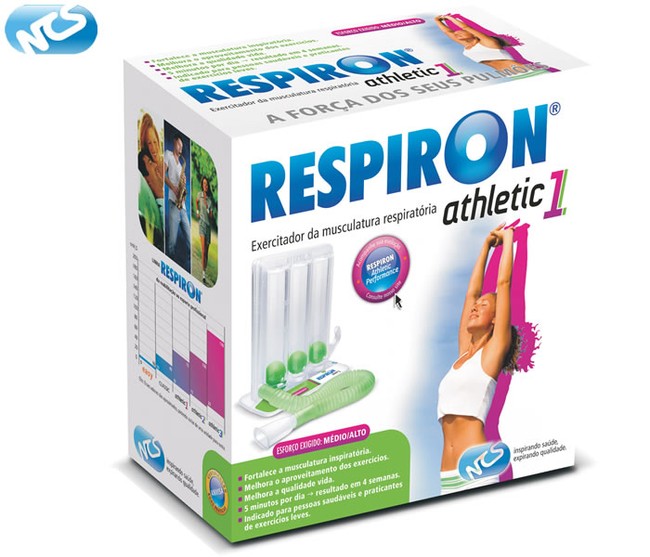 Respiron Athletic 1 - Nível Médio - Inspirômetro De Incentivo - Exercitador Respiratório Pulmonar Regulável E Ajustável