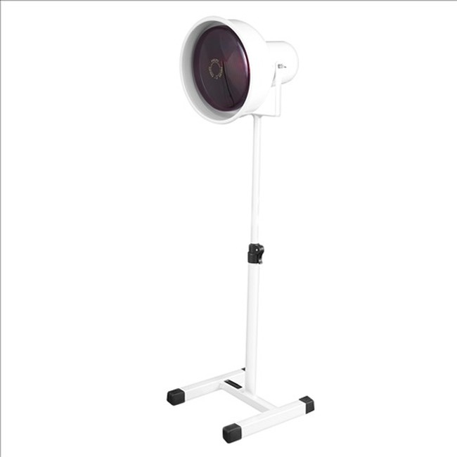 Suporte de mesa p/ lâmpada de Infra Vermelho com refletor móvel e regulagem de altura.