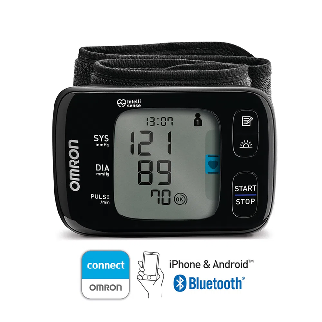 Monitor de Pressão Arterial de Pulso Inteligente com Bluetooth CONNECT - HEM-6232T Omron