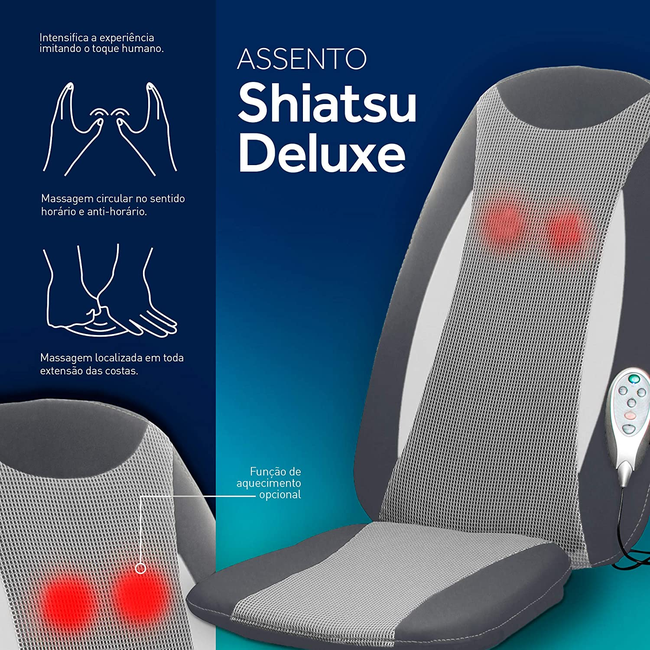 Assento Massageador Shiatsu Deluxe Relax Medic