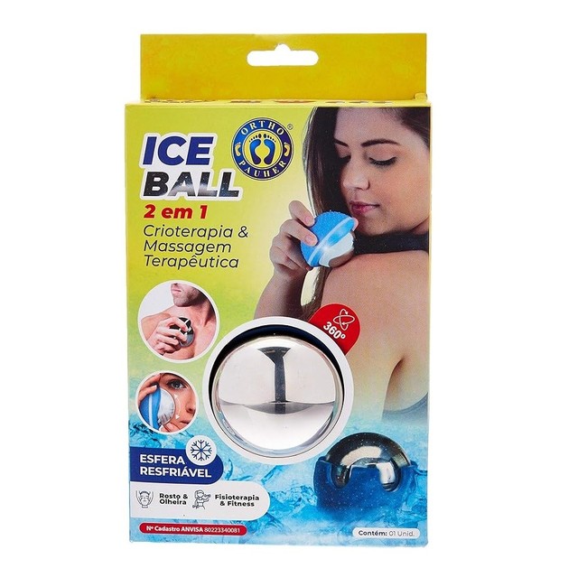 Ice Ball 2 em 1 para Crioterapia e Massagem Terapeutica Modelo Rosqueável, Ortho Pauher