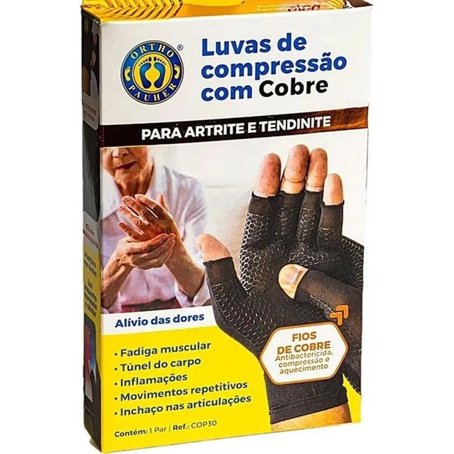 Luvas De Compressão Com Cobre Para Artrite E Tendinite