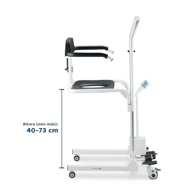 Cadeira de Transferência Multiuso com Elevação Eletrônica até 135 Kg Assento 48,5 cm D80 Dellamed