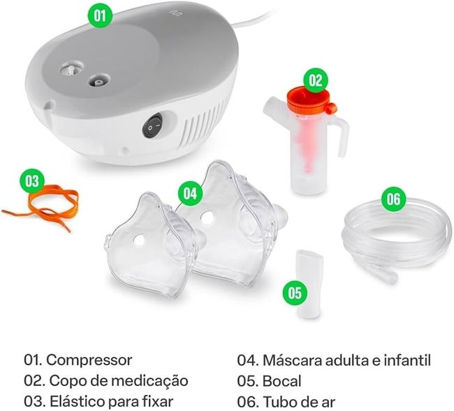 Inalador Compressor NebEasy Bivolt – Multi Saúde (HC267)