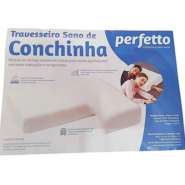 Travesseiro Sono de Conchinha Visco Perfetto