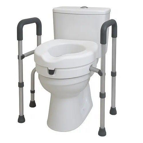 Assento Sanitário Elevado Com Barra De Apoio Senior Care Supermedy