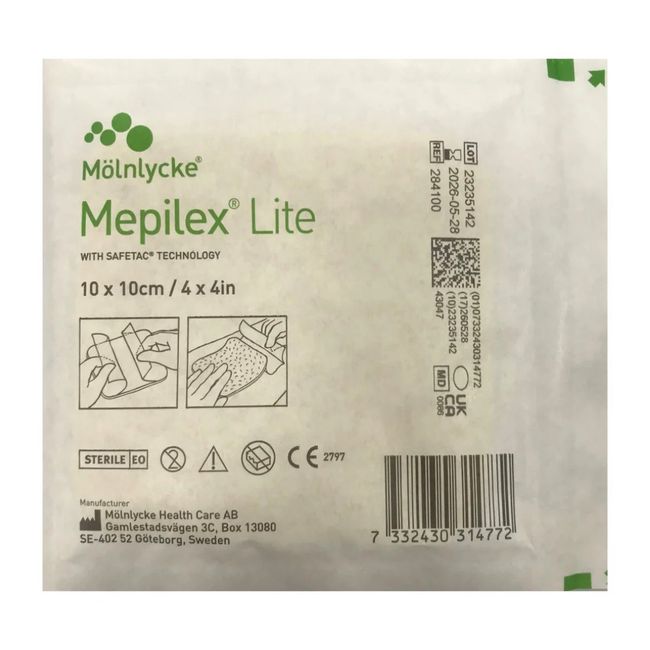 Curativo de Espuma Fino Mepilex Lite 10 x 10 cm Molnlycke