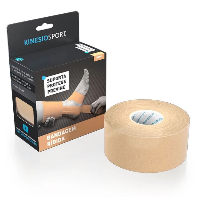 Bandagem Rígida Bege KinesioSport® – Suporte e Compressão para Prevenção e Reabilitação de Lesões