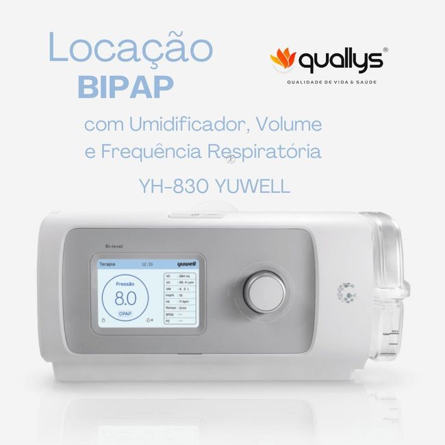 Locação BIPAP com Umidificador, Freq. Resp e Volume YH-830 YUWELL
