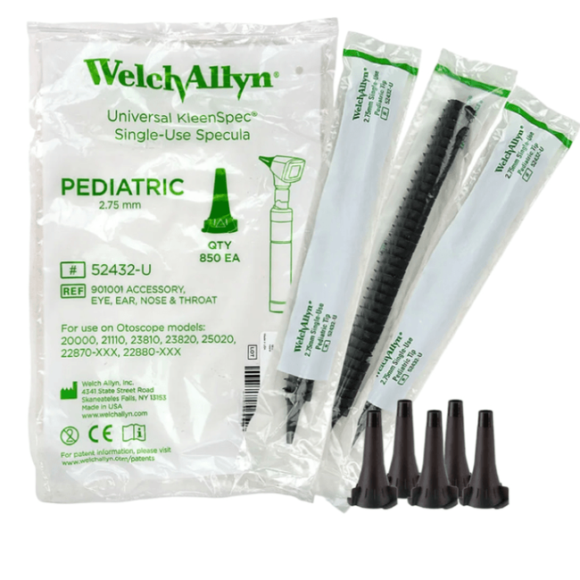 Espéculo Descartável 2.75mm Para Otoscopio C34 52432U Welch Allyn