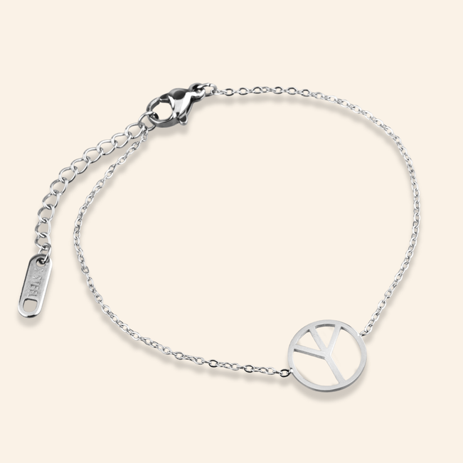 Pulseira Símbolo Da Paz Em Aço