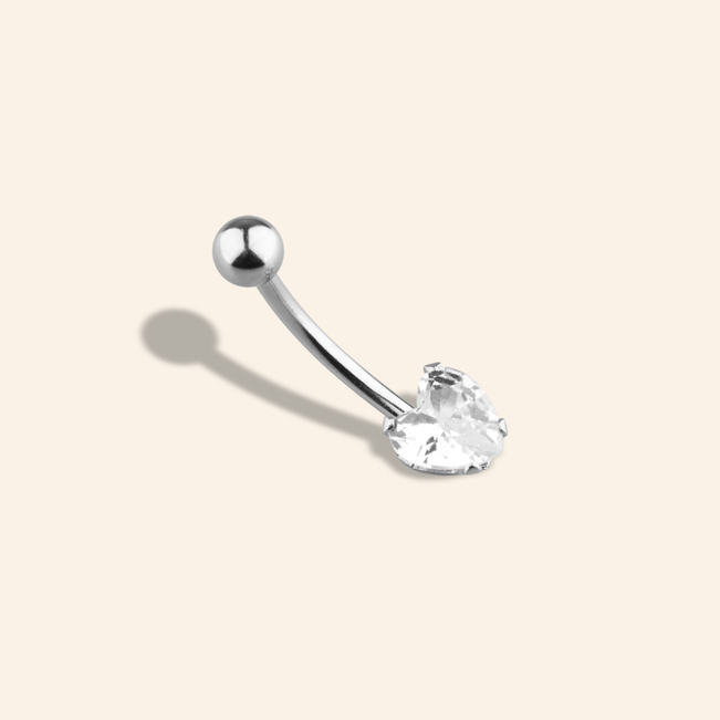 Piercing Umbigo Coração em Aço