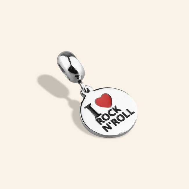 Berloque I Love Rock N´Roll em Aço 