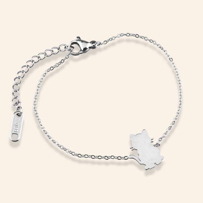 Pulseira Gatinho em Aço