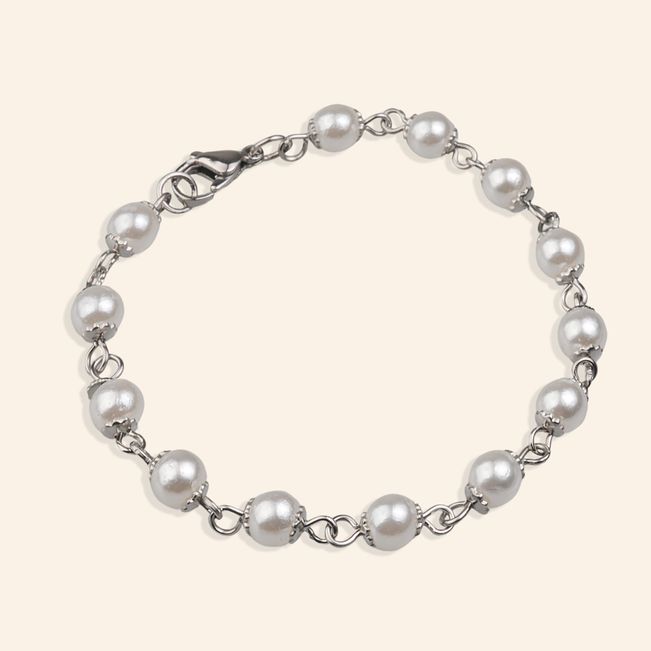 Pulseira Pérolas em Aço