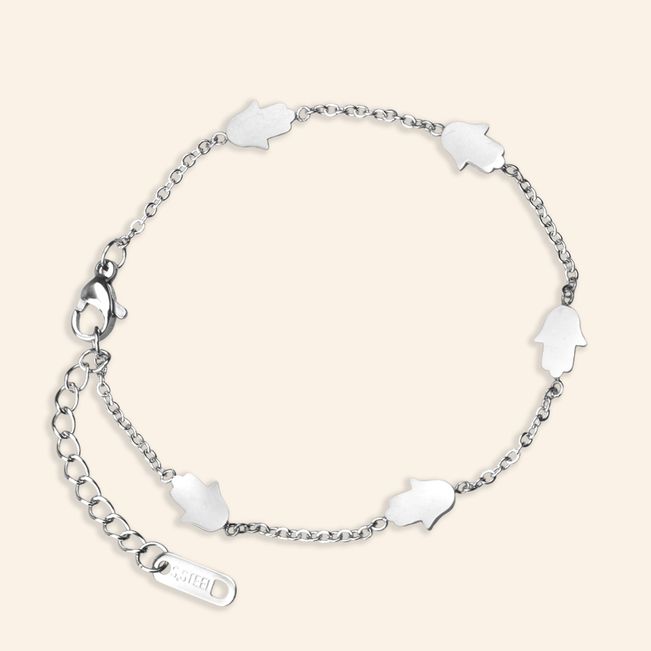 Pulseira Mini Mão de Hamsá em Aço