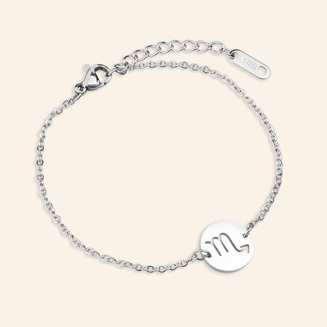 Pulseira Signo de Escorpião em Aço