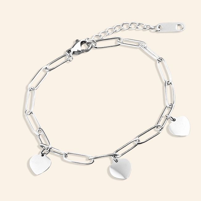 Pulseira 3 Hearts em Aço inoxidável