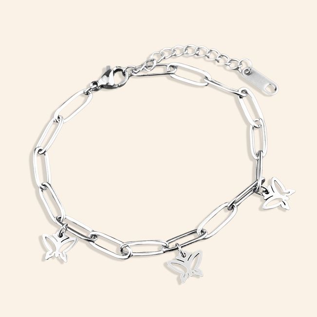 Pulseira Borboleta em Aço inoxidável