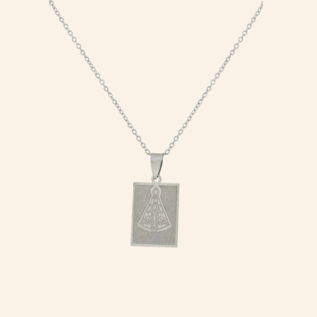 Colar Curto Nossa Senhora Aparecida em Aço