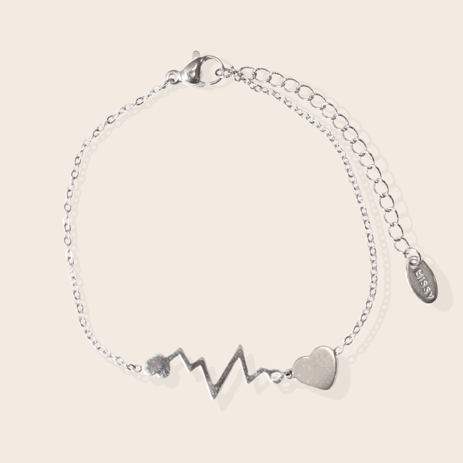 Pulseira Batimentos em Aço Inoxidável 