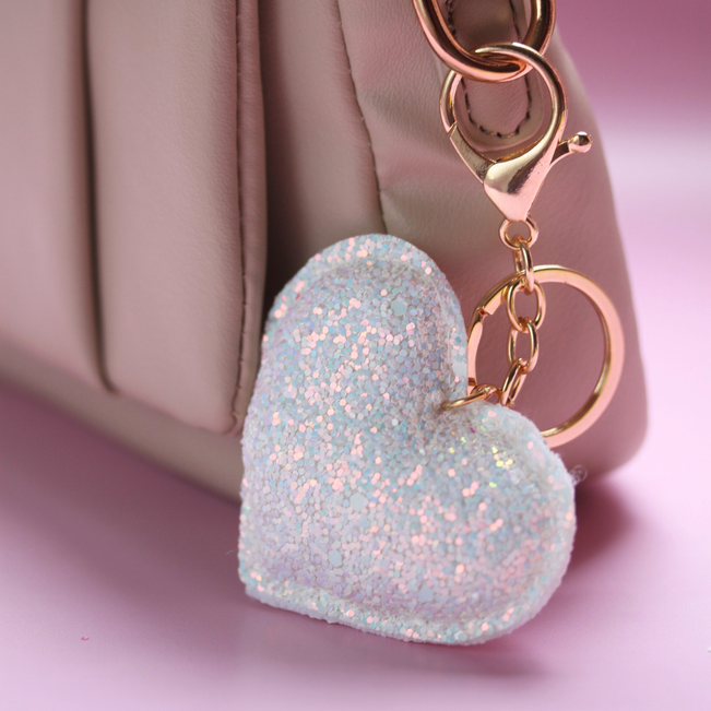 Chaveiro Charm Coração Glitter