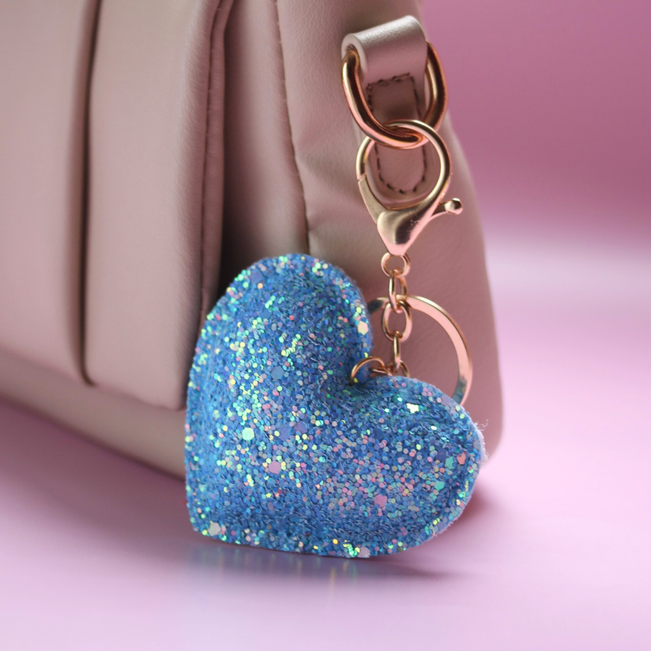 Chaveiro Charm Coração Glitter