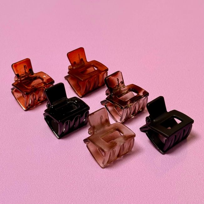 Kit de Prendedores de Cabelo Retangulares