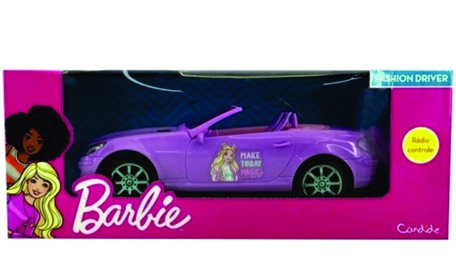 Carro Controle Remoto 3 Funções Barbie Rosa Original Candide