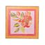 Quadro Decorativo Floral Rosa 30x30 cm com Moldura Filete Moderna